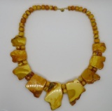 Large Raw Amber necklace, 21