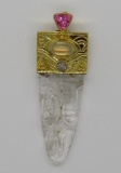Paula Crevoshayof Newton creation, 18kt gold pendant, 2 3/4