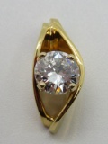 Absolutely Stunning Handmade 18kt yellow gold pendant, 1.18 carat diamond