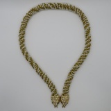Kenneth J Lang Torsade Snake necklace, rhinestone and beaded, 27