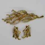 Alice Caviness pin and earring set