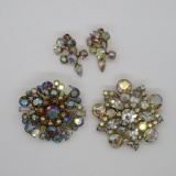 Beautiful rhinestone pins and earrings