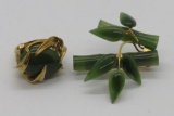 Jade pin and ring