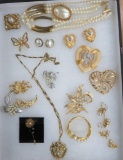 Great group of gold and silver tone jewelry from 70's and 80's, some signed