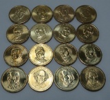 16 Presidential dollar coins, 2007 to 2011, complete