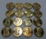 16 Presidential dollar coins, 2007 to 2011, complete group of presidents