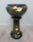 Louwelsa Rozane style jardiniere and pedestal, Tulips, possible Roseville attribution
