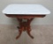 Marble top table, walnut