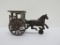 Two piece cast iron US Mail horse drawn cart, 6 1/4