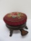Step down spittoon with needlepoint top, 12