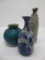 Three pieces of Mid Century Modern style vases, earthenware, 6