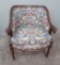 Hickory carved ram's head side chair, upholstered