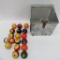Vintage Billiard balls and container