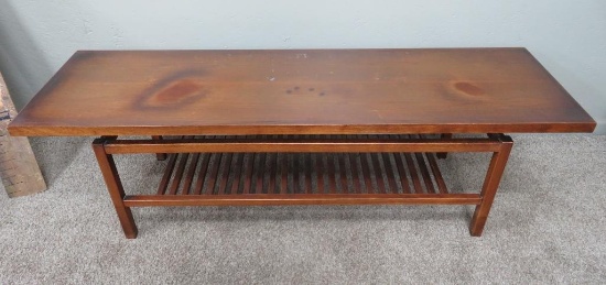 Teak coffee table, Mid Century Modern, 60" long, 18" wide and 18" tall
