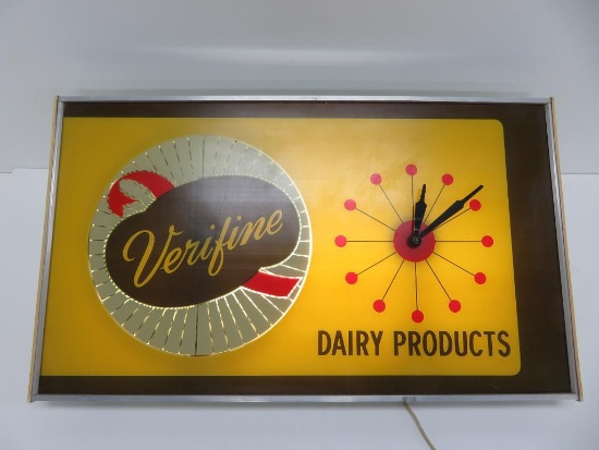 Verifine Dairy Product light up sign with working clock, motion, 25 1/2" x 15"