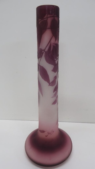 French Galle vase, lovely purple color,13 1/2"