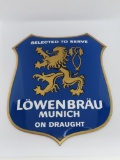 Porcelain Lowenbrau shield sign, 17