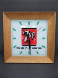 7 up clock, working and lights up, 16
