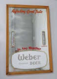 Weber beer mirror with thermometer and barometer, 15