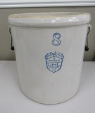 8 gallon UHL Acorn Wares Pottery, Huntingeurg Indiana, with original tag!