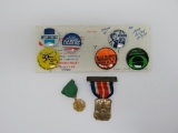 Political pins and medals