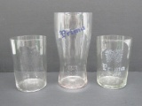 Three Prima Beer Glasses Chicago, 3 1/2