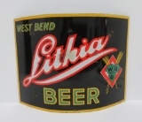 West Bend Lithia enamel corner sign, 18