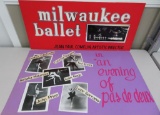 Two original Milwaukee Ballet advertising posters with black and white photos