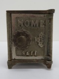 Cast metal Home combination safe bank, 3 1/4