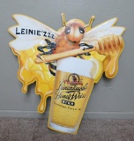 Leinenkugel's Honey Weiss metal sign, Bee, contemporary, 36