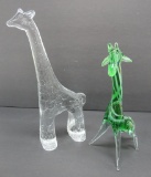 Mid Century Modern glass giraffe figurines, 8