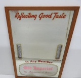 Rahr advertising mirror with thermometer and barometer, Old Imperial