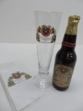 Miller Valley Brewery beer and glass, Dedication booklet Dec 2000