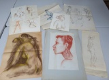 Eleven vintage nude drawings. 13