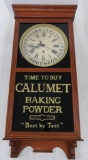 Oak Calumet Baking Powder regulator clock, roman numeral face, Sessions