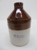 Mercury two tone crock, cone top, 6 1/4