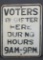 Voter Registration sign, heavy metal, 18