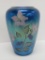 Lovely Fenton Signed C Riggs art glass vase with floral decoration, 8