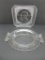 Two early press glass bread plates, Continental and Grant