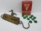 Chatillons Improved Spring Balance scale and bottle cap box