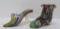 Venetian glass slipper and art glass boot, 4