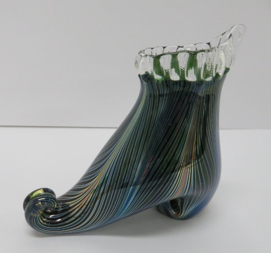 Charles Lotton art glass shoe, 2/200, 5"