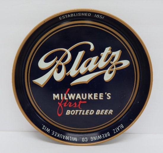 Blatz beer tray, 11 1/2", canco