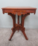 Lovely ornate walnut parlor table