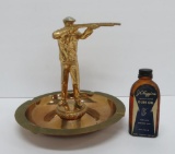 Vintage hunting trophy and JC Higgins vintage gun oil bottle