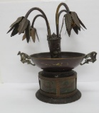 Four socket planter console table lamp, as found