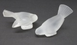 Pair of Lalique France crystal doves, 4 1/2