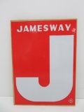 Jamesway sign, mounted on wood, 10