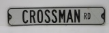 Metal Crossman Road sign, 30