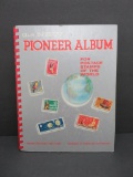 Pioneer postage stamp album, as found